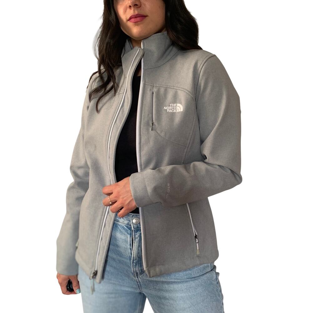 The North Face Gray Windwall Zip Up Soft Shell Jacket